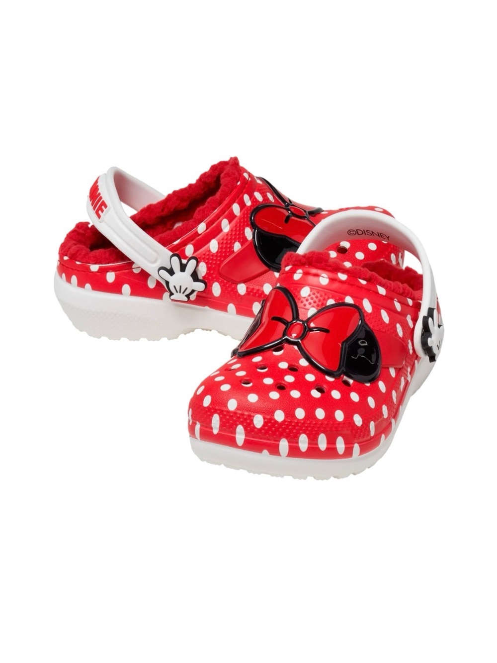 Crocs Kids' Classic Lined Disney Minnie Mouse Clog Slippers
